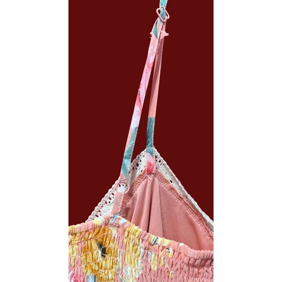 Rue 21 -Women's Summer Sleeveless High Low Hem Ruffle Floral Dress- Pink -Medium - Picture 14 of 16